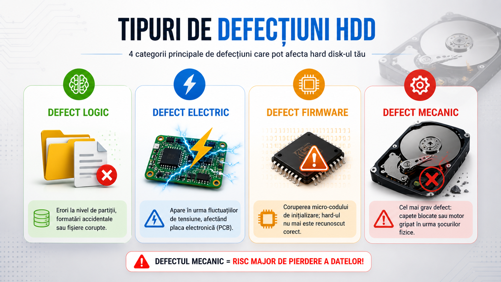 Cum identifici un HDD defect? Semne, simptome și soluții - Meșterică PC